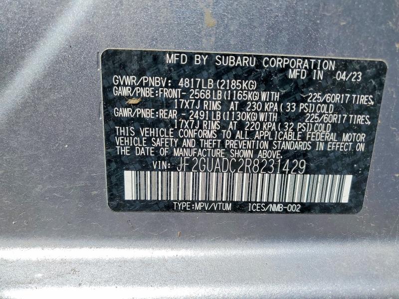 Продаж на аукціоні авто 2024 Subaru Crosstrek, vin: JF2GUADC2R8231429, номер лоту: 79811825