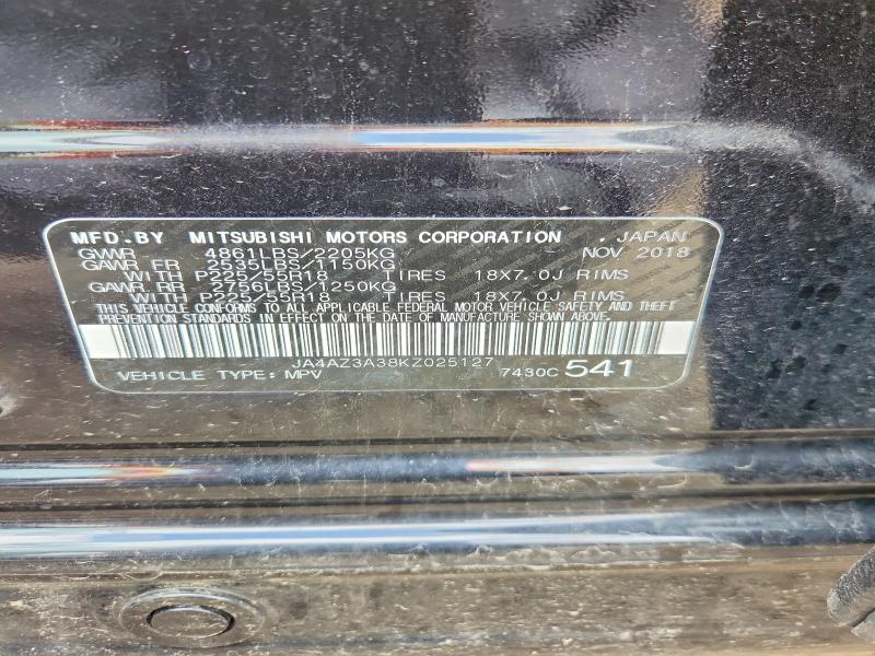 Aukcja sprzedaży 2019 Mitsubishi Outlander, vin: JA4AZ3A38KZ025127, numer aukcji: 51554656
