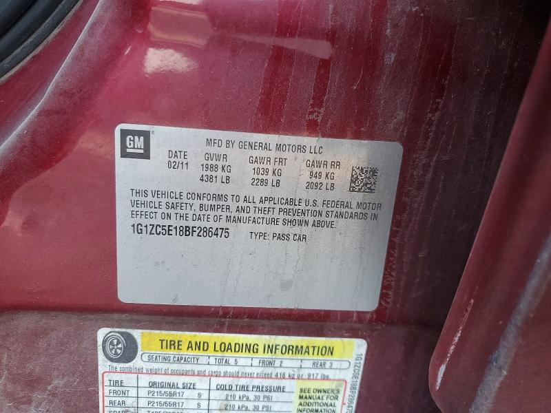 2011 Chevrolet Malibu მანქანა იყიდება აუქციონზე, vin: 1G1ZC5E18BF286475, აუქციონის ნომერი: 48982606