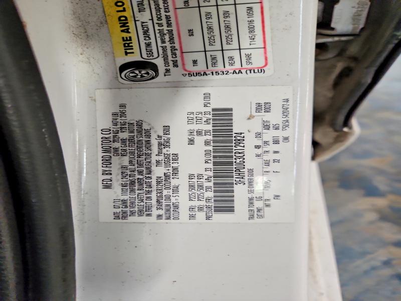 48896666 :رقم المزاد ، 3FAHP0JG3CR129824 vin ، 2012 Ford Fusion مزاد بيع
