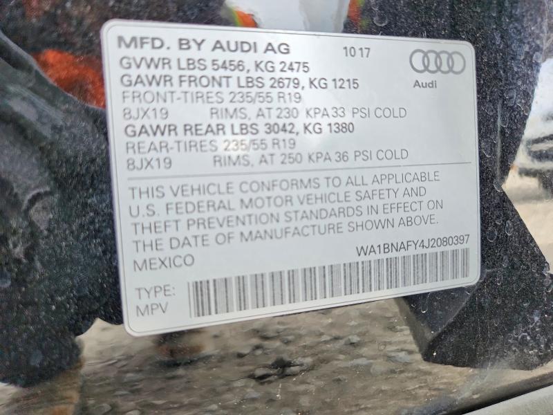 2018 Audi Q5 მანქანა იყიდება აუქციონზე, vin: WA1BNAFY4J2080397, აუქციონის ნომერი: 50741926