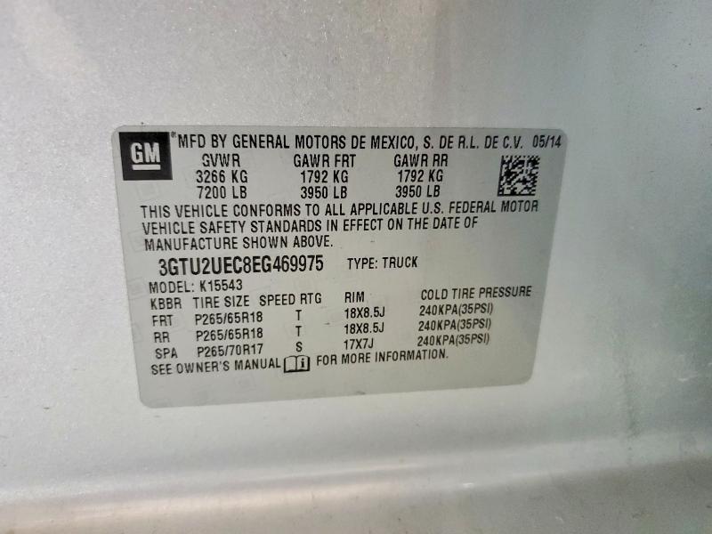 50782556 :رقم المزاد ، 3GTU2UEC8EG469975 vin ، 2014 Gmc Sierra مزاد بيع
