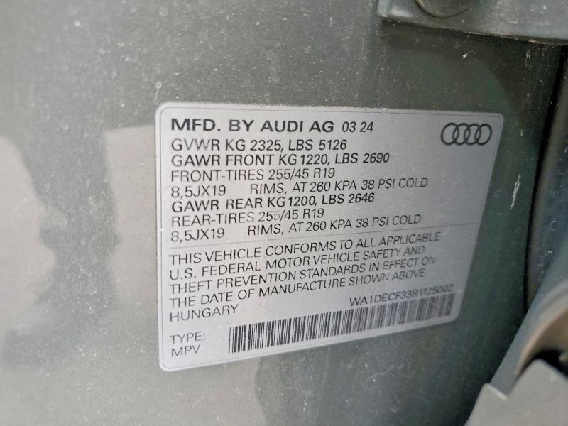 Продажа на аукционе авто 2024 Audi Q3, vin: WA1DECF33R1125002, номер лота: 50649976