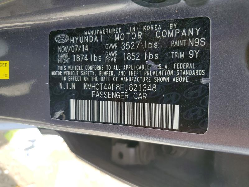 49582696 :رقم المزاد ، KMHCT4AE8FU821348 vin ، 2015 Hyundai Accent مزاد بيع