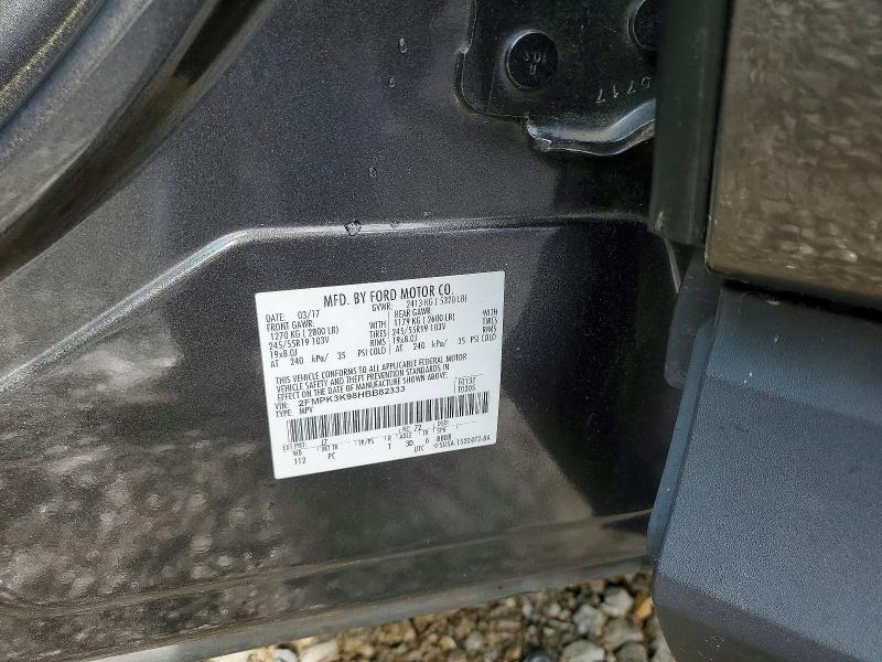 50088086 :رقم المزاد ، 2FMPK3K98HBB82333 vin ، 2017 Ford Edge مزاد بيع