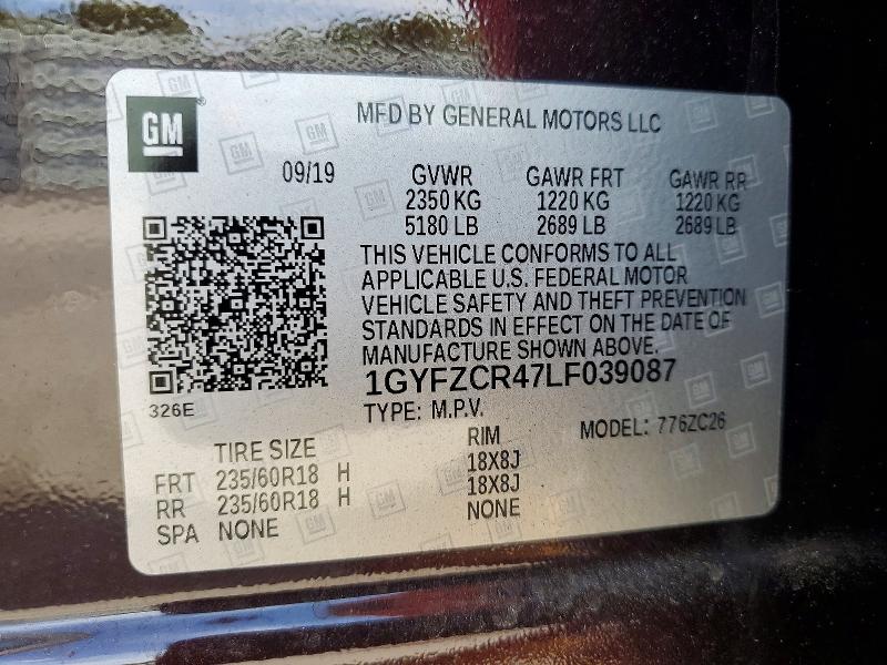 2020 Cadillac Xt4 მანქანა იყიდება აუქციონზე, vin: 1GYFZCR47LF039087, აუქციონის ნომერი: 49784856
