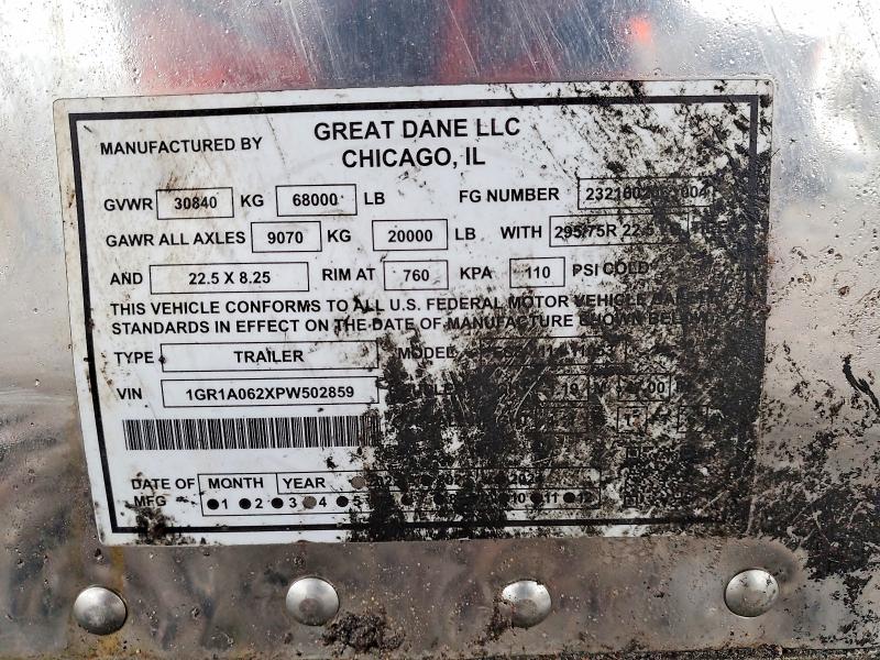Продаж на аукціоні авто 2023 Great Dane Trailers Reefer Van, vin: 1GR1A062XPW502859, номер лоту: 50256356