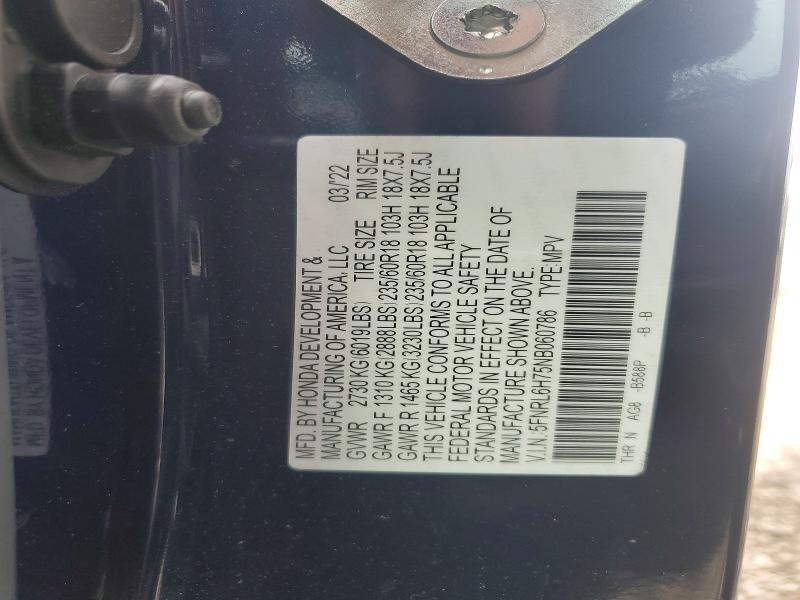 51631916 :رقم المزاد ، 5FNRL6H75NB060786 vin ، 2022 Honda Odyssey مزاد بيع