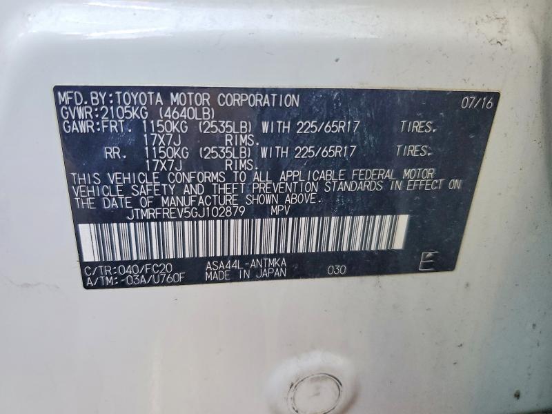 Aukcja sprzedaży 2016 Toyota Rav4, vin: JTMRFREV5GJ102879, numer aukcji: 48300086