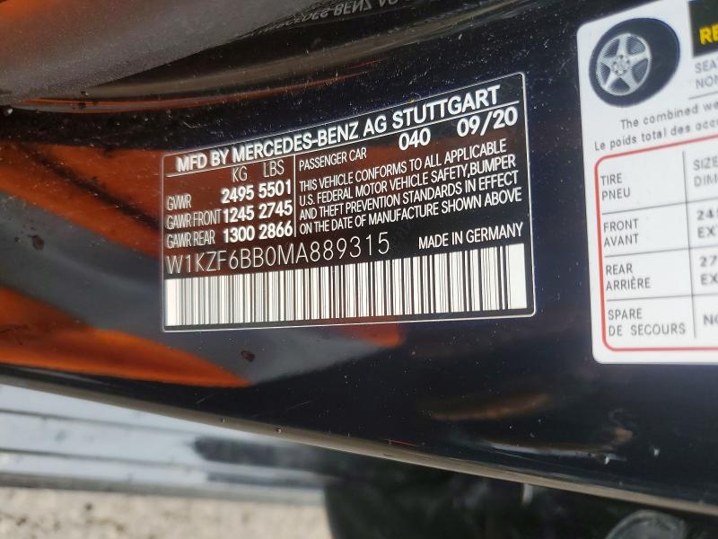 Aukcja sprzedaży 2021 Mercedes-benz E, vin: W1KZF6BB0MA889315, numer aukcji: 49918036