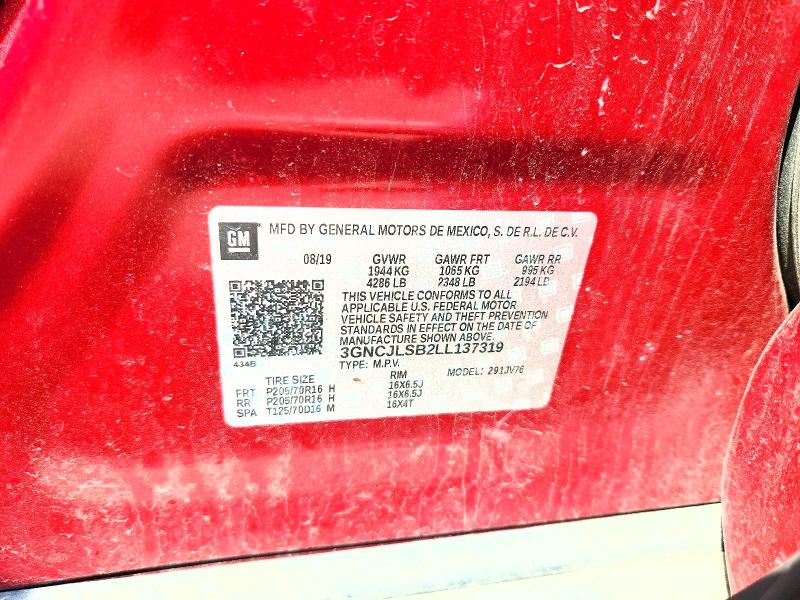 Продаж на аукціоні авто 2020 Chevrolet Trax, vin: 3GNCJLSB2LL137319, номер лоту: 50762366