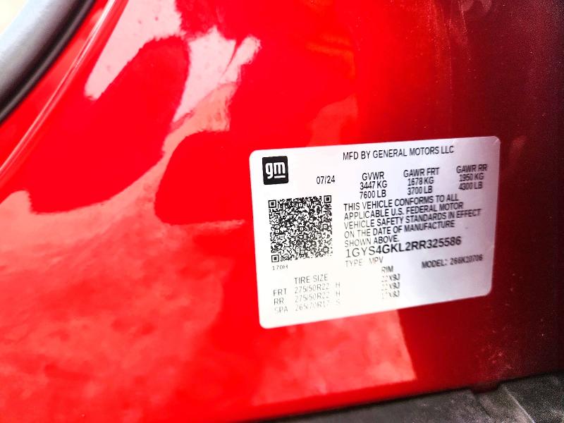52232056 :رقم المزاد ، 1GYS4GKL2RR325586 vin ، 2024 Cadillac Escalade مزاد بيع