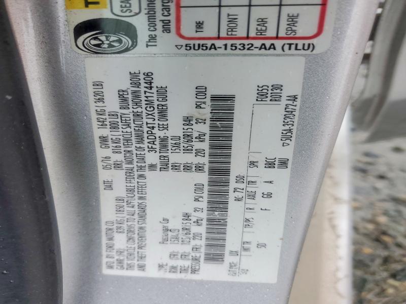 Aukcja sprzedaży 2016 Ford Fiesta, vin: 3FADP4TJXGM174406, numer aukcji: 50680696
