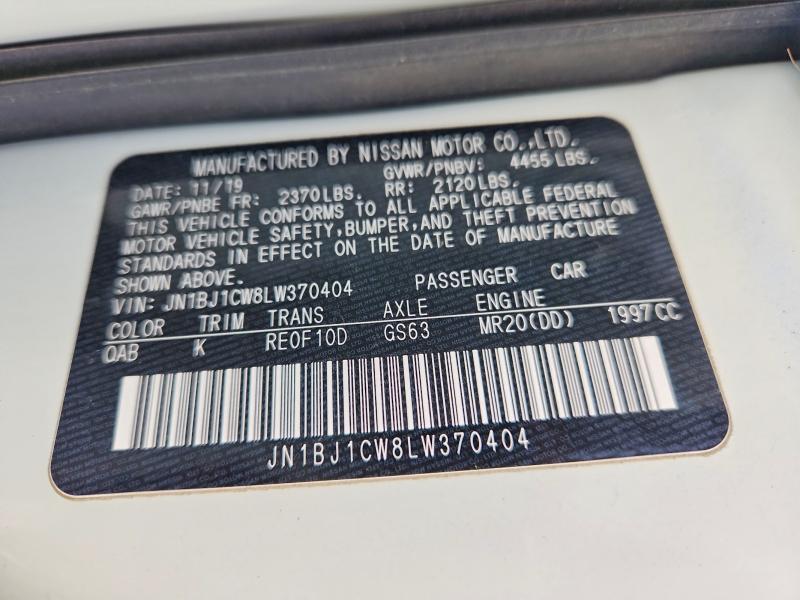 Продаж на аукціоні авто 2020 Nissan Rogue Sport, vin: JN1BJ1CW8LW370404, номер лоту: 51502776