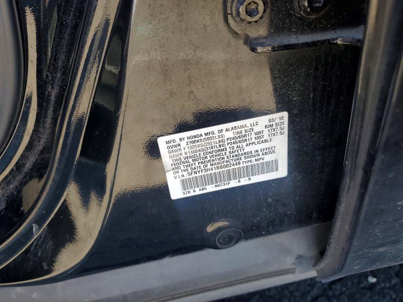 Продажа на аукционе авто 2011 Honda Pilot, vin: 5FNYF3H41BB002449, номер лота: 51864006