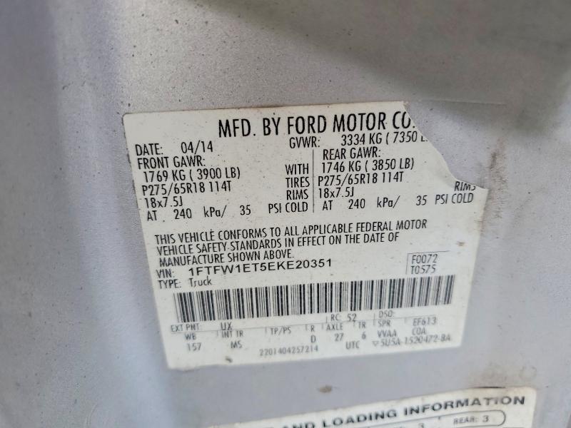 Aukcja sprzedaży 2014 Ford F150, vin: 1FTFW1ET5EKE20351, numer aukcji: 50320066