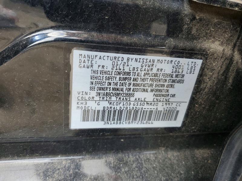 Продажа на аукционе авто 2021 Nissan Sentra, vin: 3N1AB8CV8MY236866, номер лота: 48511606