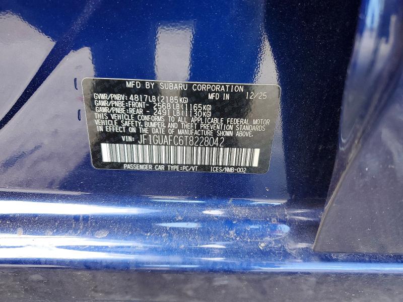 48253176 :رقم المزاد ، JF1GUAFC6T8228042 vin ، 2026 Subaru Impreza مزاد بيع