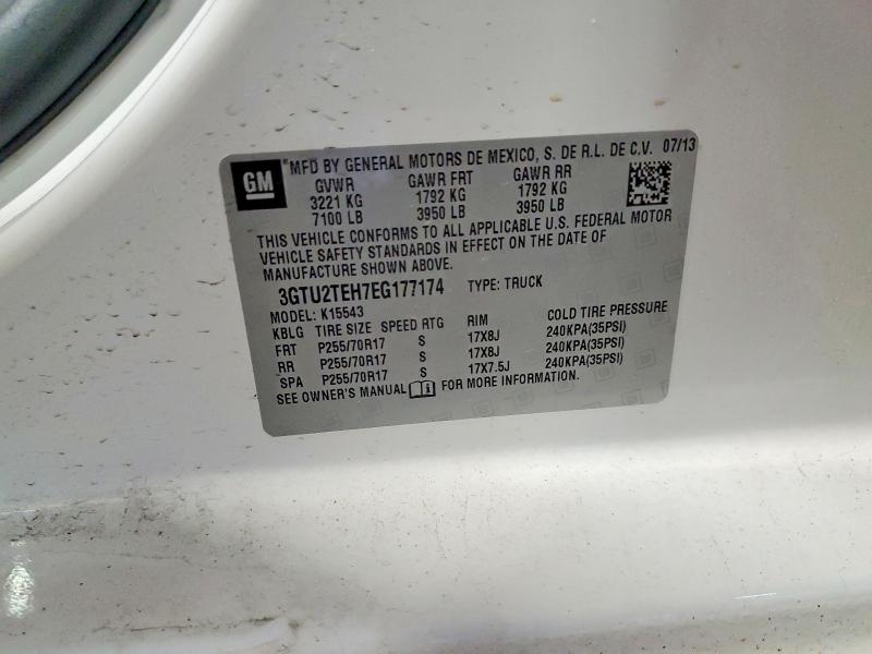 45818996 :رقم المزاد ، 3GTU2TEH7EG177174 vin ، 2014 Gmc Sierra مزاد بيع