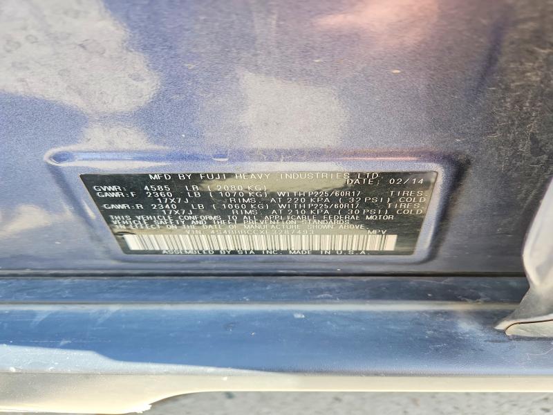 Aukcja sprzedaży 2014 Subaru Outback, vin: 4S4BRBCCXE3287493, numer aukcji: 50136526
