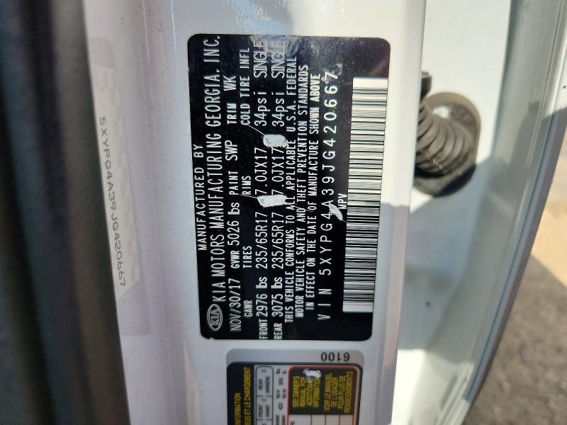 Aukcja sprzedaży 2018 Kia Sorento, vin: 5XYPG4A39JG420667, numer aukcji: 51898096
