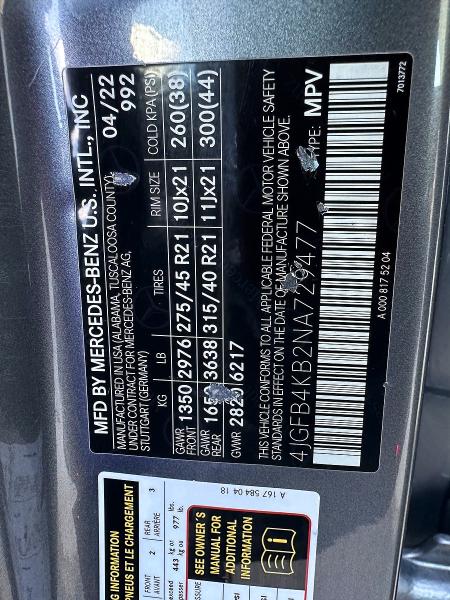 Продаж на аукціоні авто 2022 Mercedes-benz Gle, vin: 4JGFB4KB2NA729477, номер лоту: 51157296
