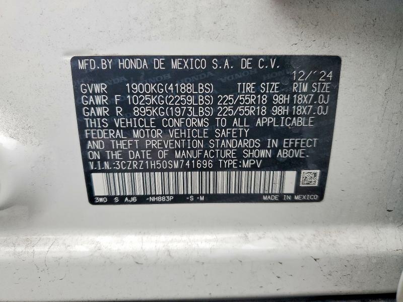 49474016 :رقم المزاد ، 3CZRZ1H50SM741696 vin ، 2025 Honda Hr-v مزاد بيع