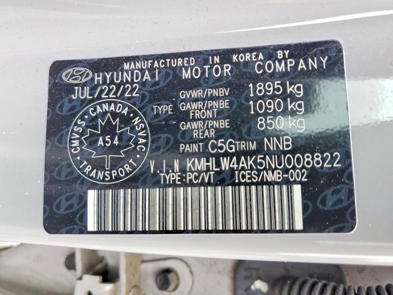 48741296 :رقم المزاد ، KMHLW4AK5NU008822 vin ، 2022 Hyundai Elantra N مزاد بيع
