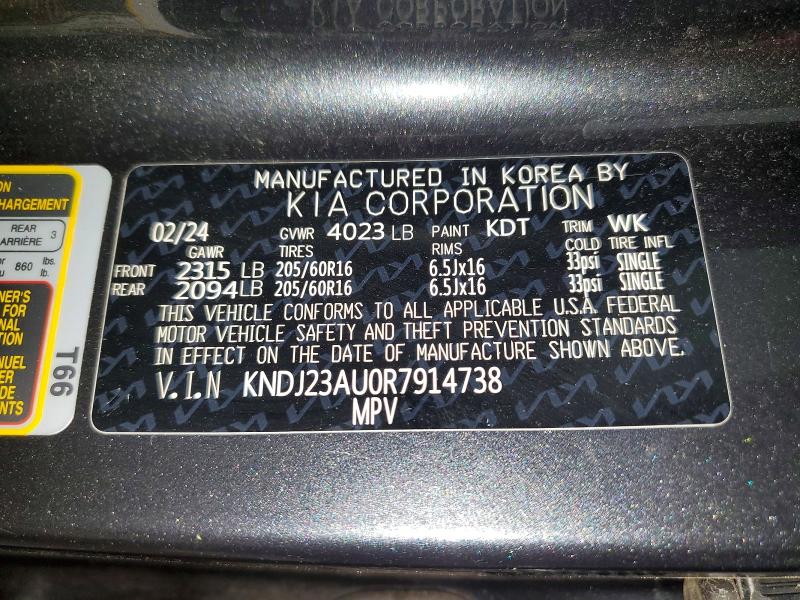 Aukcja sprzedaży 2024 Kia Soul, vin: KNDJ23AU0R7914738, numer aukcji: 51153576