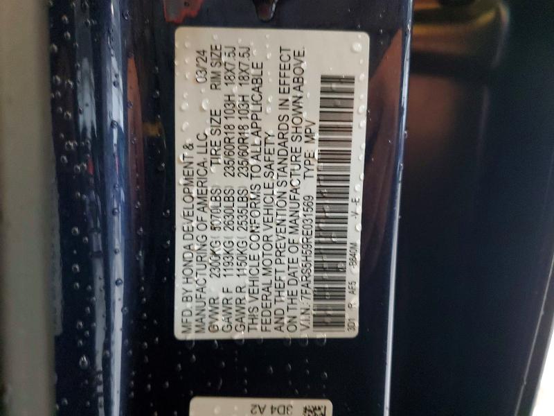 49644986 :رقم المزاد ، 7FARS5H59RE031569 vin ، 2024 Honda Cr-v مزاد بيع