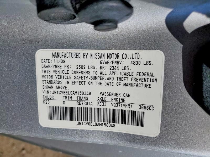 Aukcja sprzedaży 2010 Infiniti G37 Coupe, vin: JN1CV6EL9AM150349, numer aukcji: 50747646