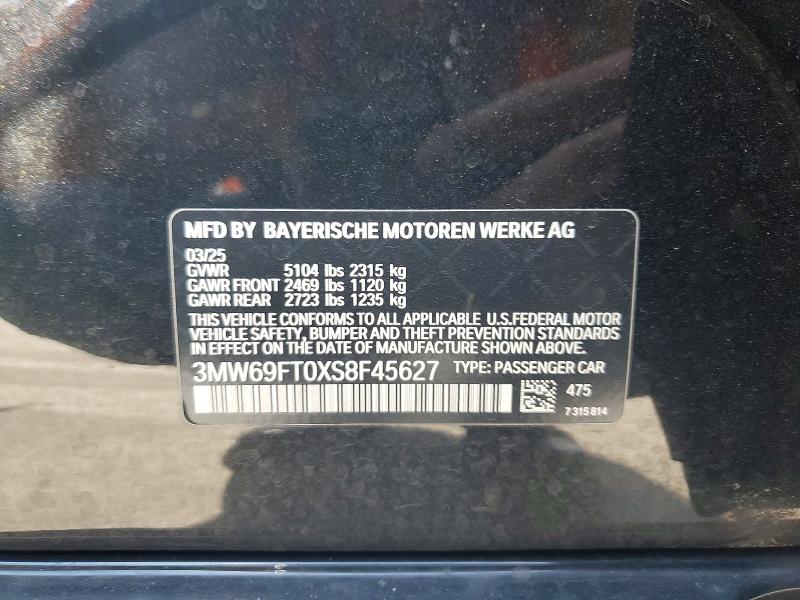 Продажа на аукционе авто 2025 Bmw M340xi, vin: 3MW69FT0XS8F45627, номер лота: 50278206