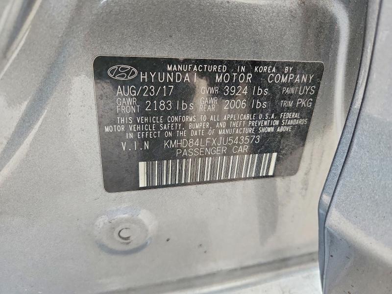 Aukcja sprzedaży 2018 Hyundai Elantra, vin: KMHD84LFXJU543573, numer aukcji: 49142196