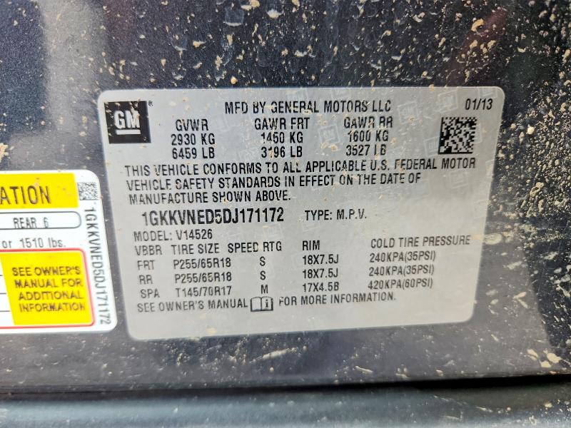 2013 Gmc Acadia მანქანა იყიდება აუქციონზე, vin: 1GKKVNED5DJ171172, აუქციონის ნომერი: 50286656