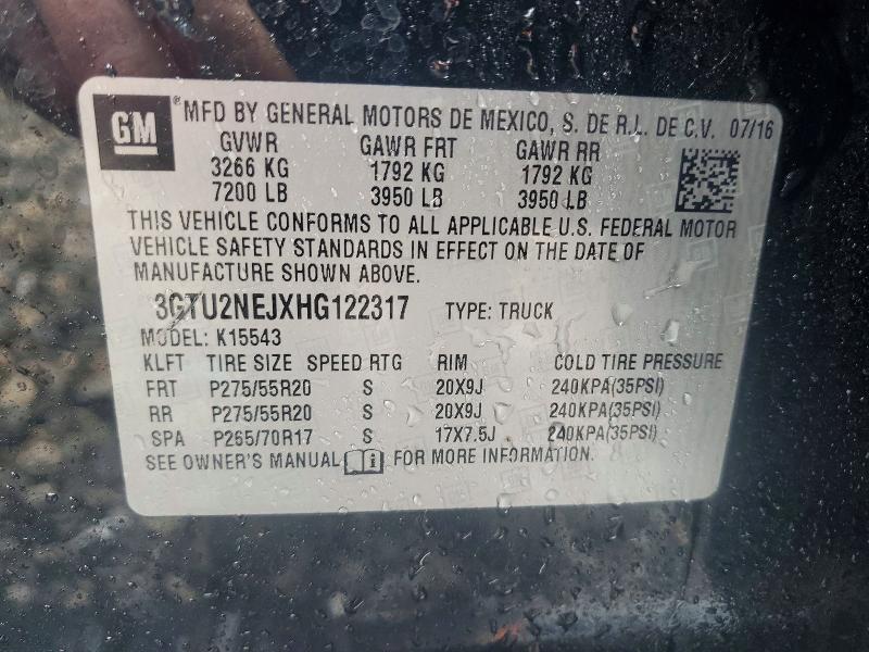 Продаж на аукціоні авто 2017 Gmc Sierra, vin: 3GTU2NEJXHG122317, номер лоту: 51004966