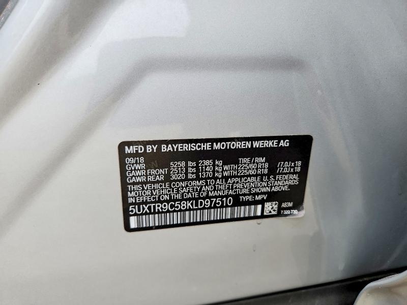 Продажа на аукционе авто 2019 Bmw X3, vin: 5UXTR9C58KLD97510, номер лота: 51241986
