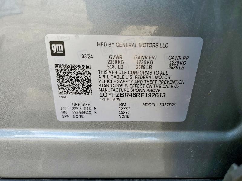 2024 Cadillac Xt4 მანქანა იყიდება აუქციონზე, vin: 1GYFZBR46RF192613, აუქციონის ნომერი: 50783346