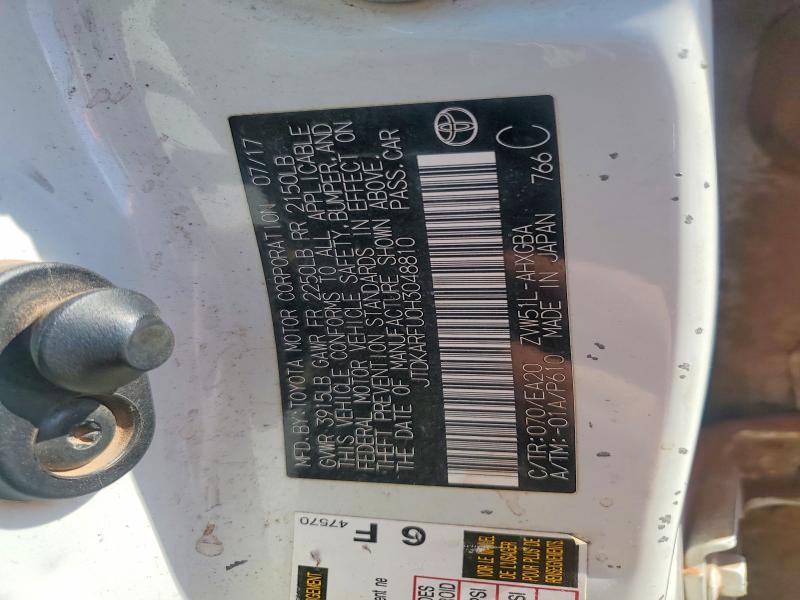 Продажа на аукционе авто 2017 Toyota Prius, vin: JTDKARFU0H3048810, номер лота: 49134226