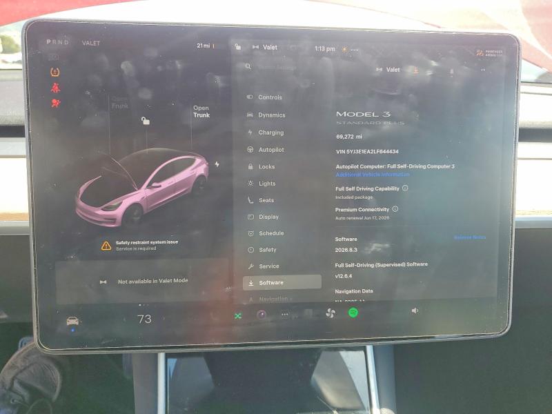 Продажа на аукционе авто 2020 Tesla Model 3, vin: 5YJ3E1EA2LF644434, номер лота: 52074806