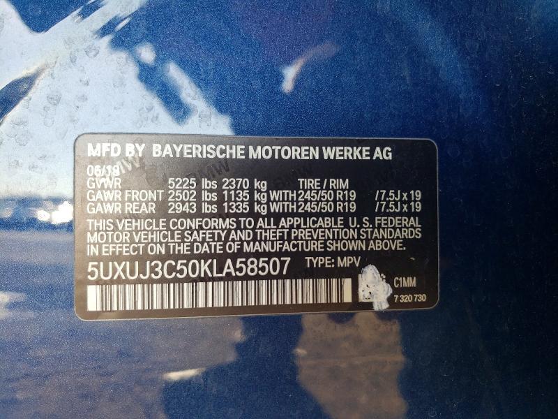 Aukcja sprzedaży 2019 Bmw X4, vin: 5UXUJ3C50KLA58507, numer aukcji: 50754116