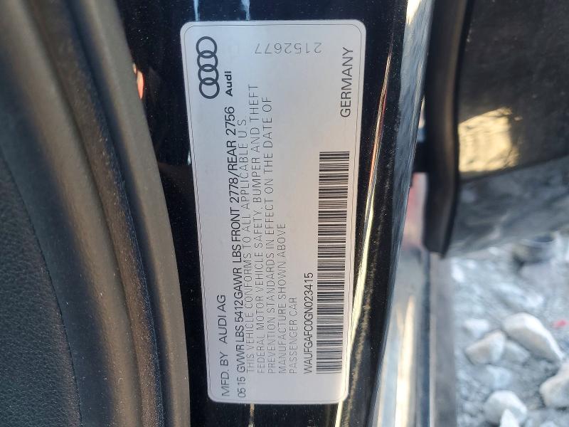 48837856 :رقم المزاد ، WAUFGAFC0GN023415 vin ، 2016 Audi A6 مزاد بيع