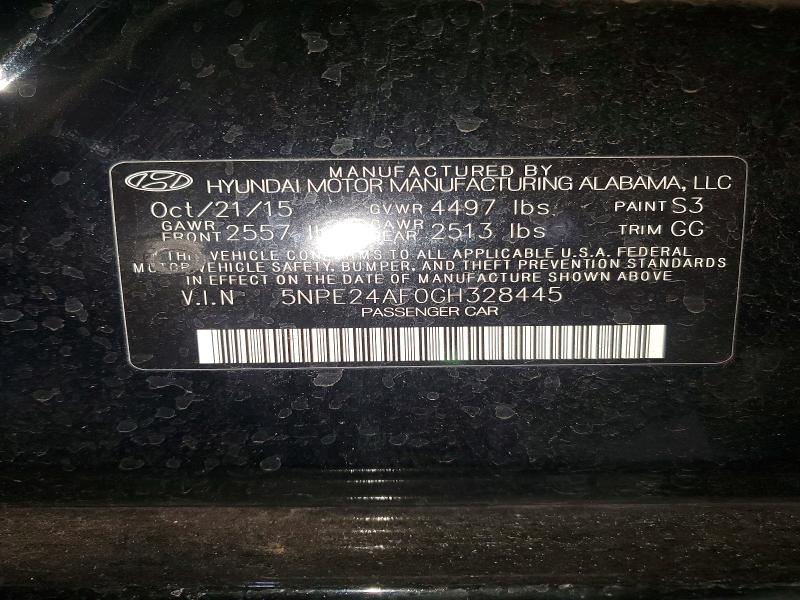 2016 Hyundai Sonata მანქანა იყიდება აუქციონზე, vin: 5NPE24AF0GH328445, აუქციონის ნომერი: 49459786