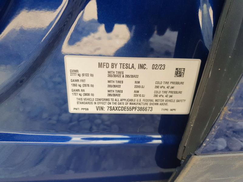 Продажа на аукционе авто 2023 Tesla Model X, vin: 7SAXCDE55PF386673, номер лота: 50459506