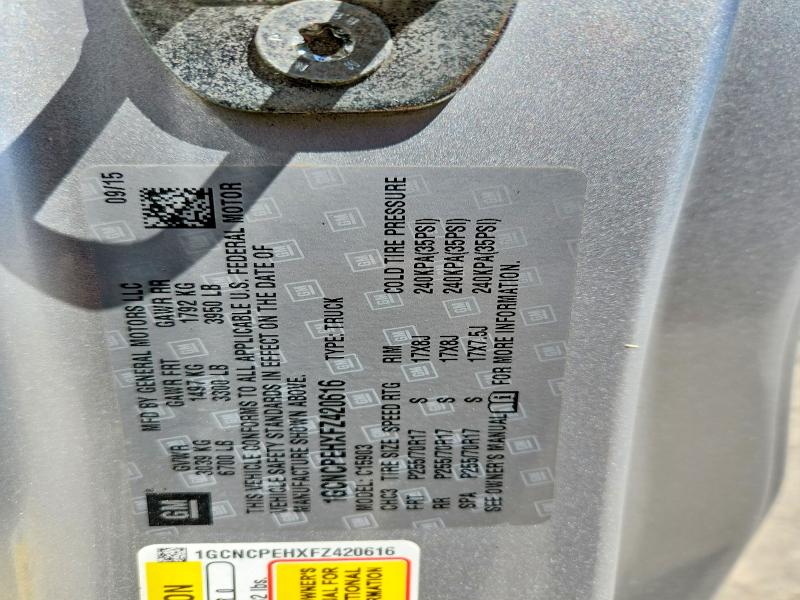 49363026 :رقم المزاد ، 1GCNCPEHXFZ420616 vin ، 2015 Chevrolet Silverado مزاد بيع