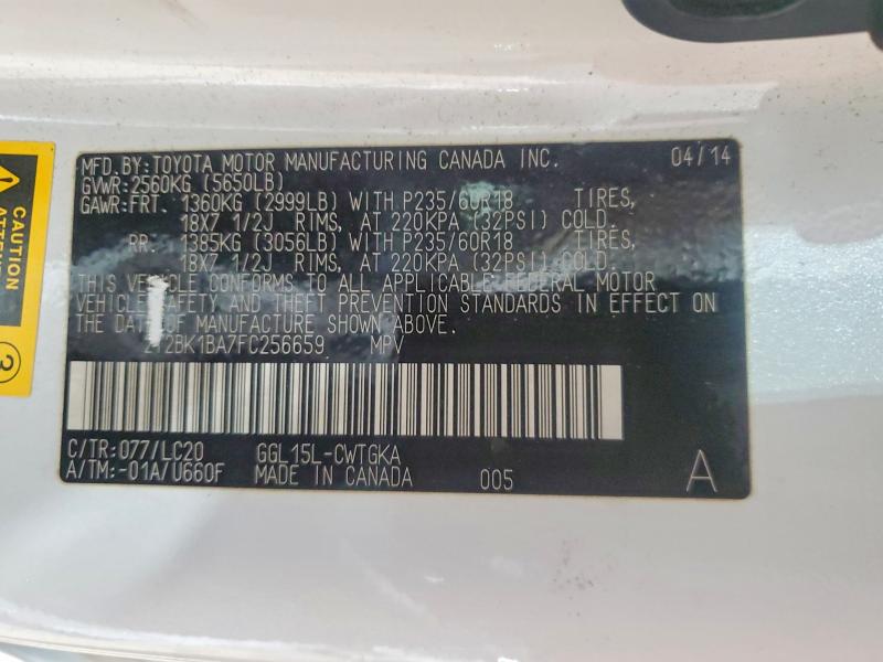Продаж на аукціоні авто 2015 Lexus Rx 350, vin: 2T2BK1BA7FC256659, номер лоту: 50190976