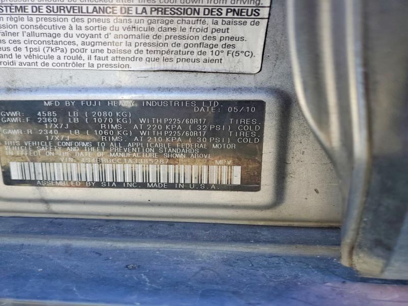 Aukcja sprzedaży 2010 Subaru Outback, vin: 4S4BRBCC1A3385287, numer aukcji: 48508446