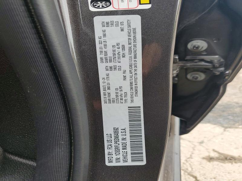 Aukcja sprzedaży 2025 Ram 1500, vin: 1C6SRFLP6SN648692, numer aukcji: 49598036