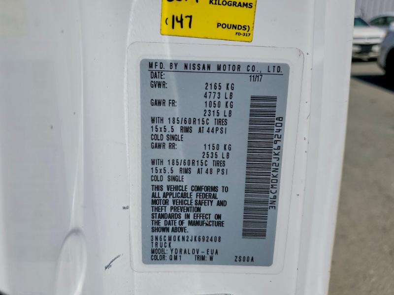 56724126 :رقم المزاد ، 3N6CM0KN2JK692408 vin ، 2018 Nissan Nv200 مزاد بيع