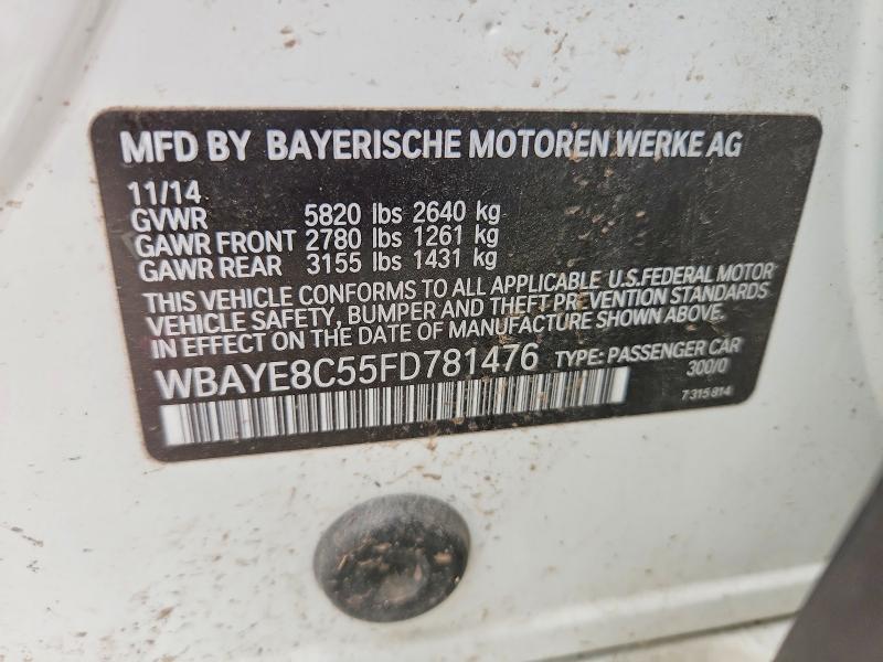 Продаж на аукціоні авто 2015 Bmw 750, vin: WBAYE8C55FD781476, номер лоту: 51876686
