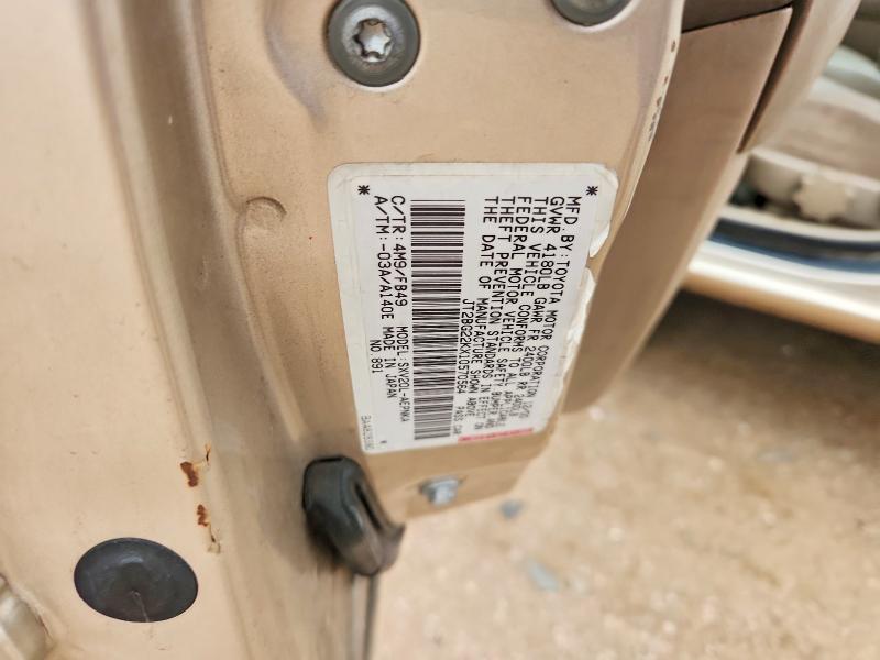 2001 Toyota Camry მანქანა იყიდება აუქციონზე, vin: JT2BG22KX10570564, აუქციონის ნომერი: 50941196